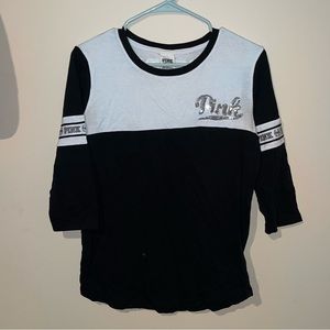 VS Pink 3/4 sleeve sequin shirt